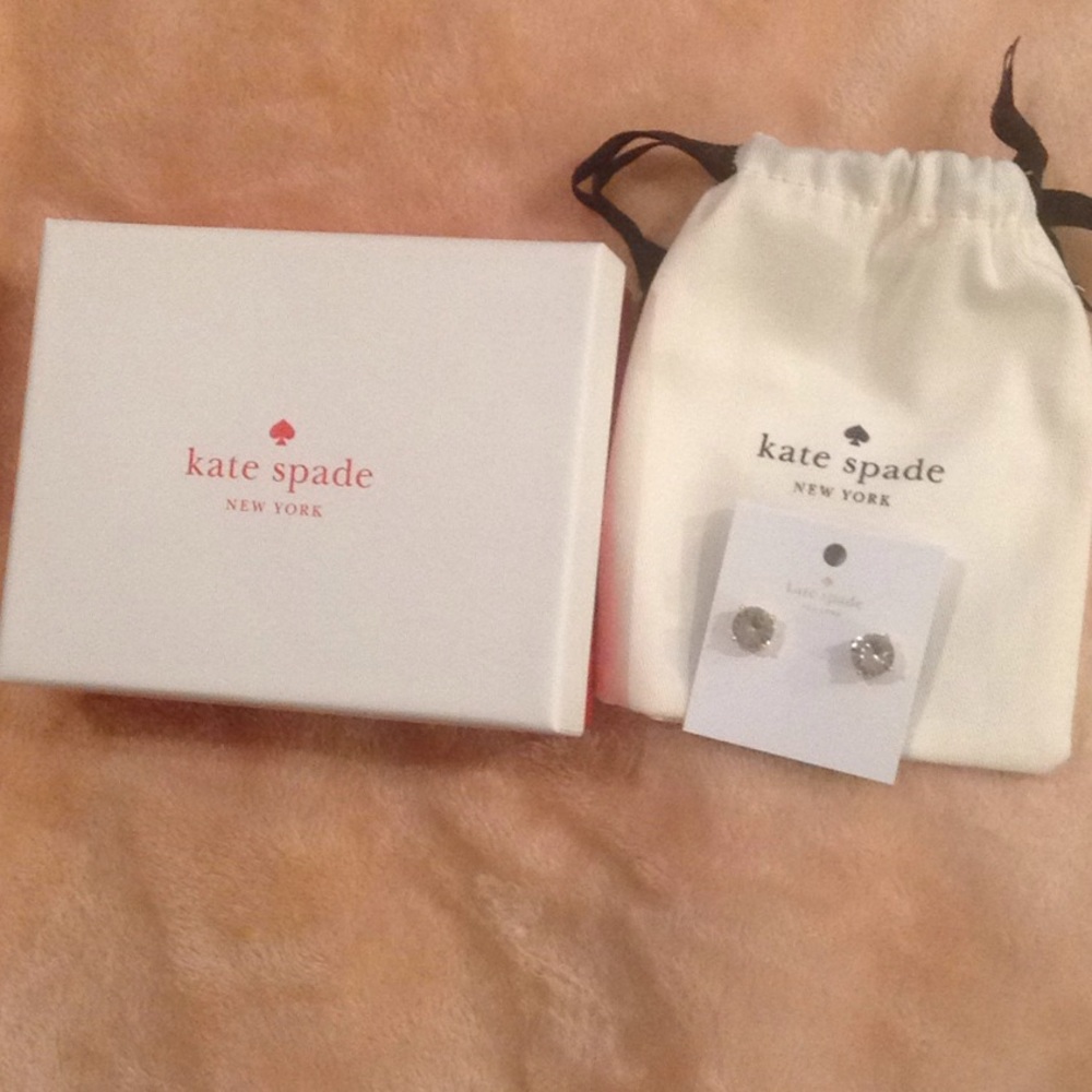 ♠️Kate Spade♠️ Clear Gold Gumdrop Stud Earrings - Picture 5 of 8